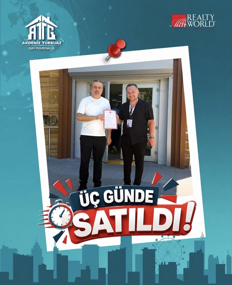 Üç günde satılan mülkün sahibi ve danışmanımız tapu belgesiyle